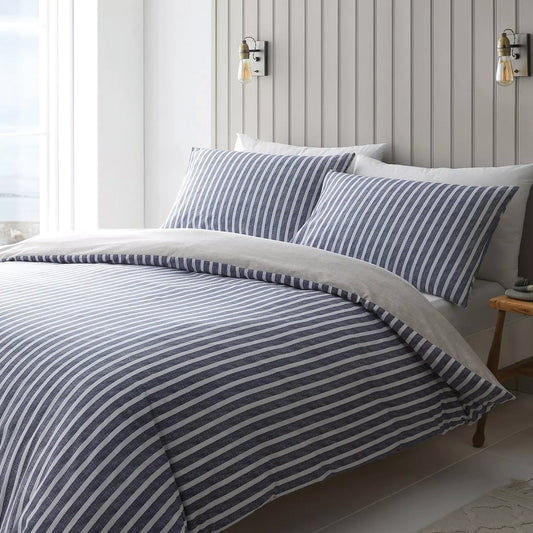 Textured Banded Stripe Bed Sheet Set