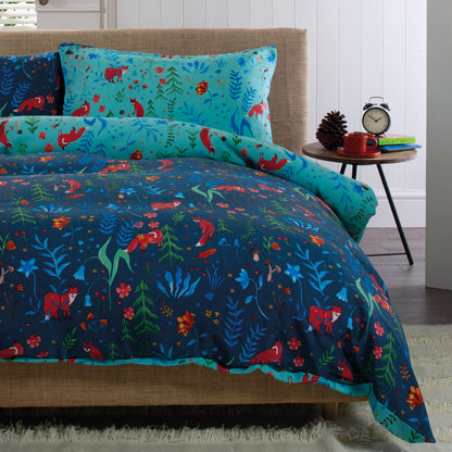 Fox and Floral Duvet Cover Set