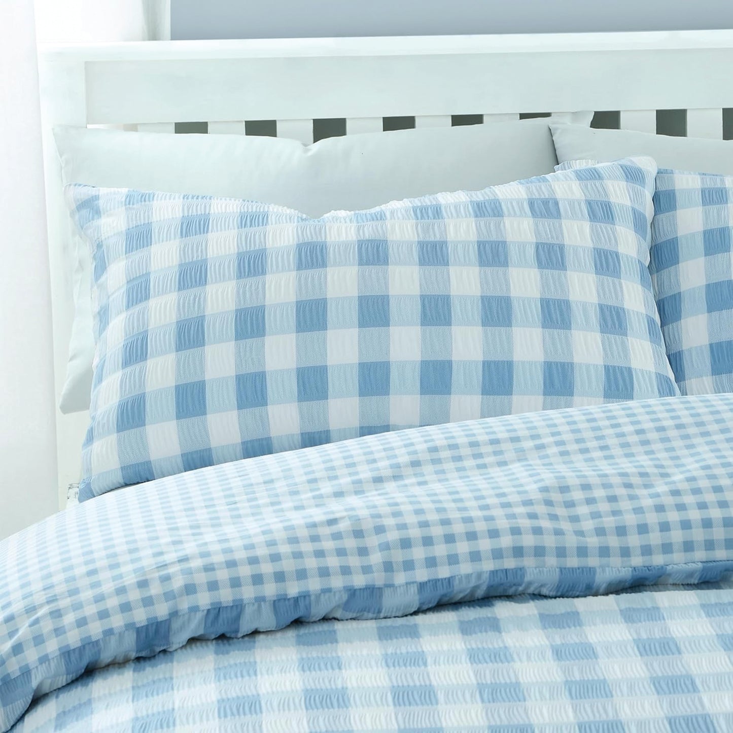 Seersucker Gingham Check Bed Sheet Set