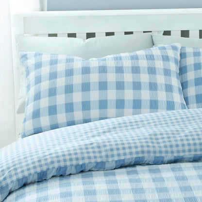 Seersucker Gingham Check Bed Sheet Set