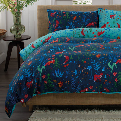 Fox and Floral Duvet Cover Set