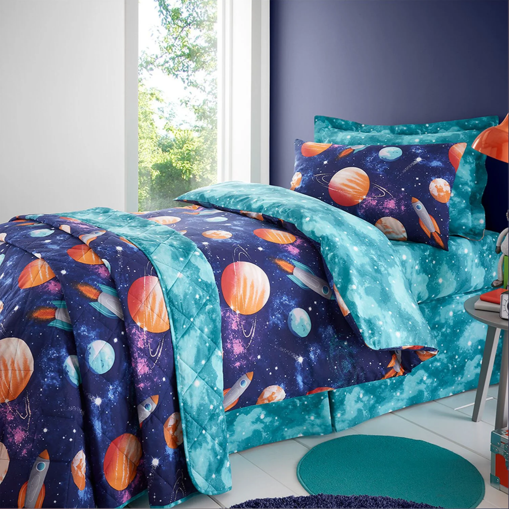 COSMIC PLANET DUVET COVER SET - 100 % Cotton