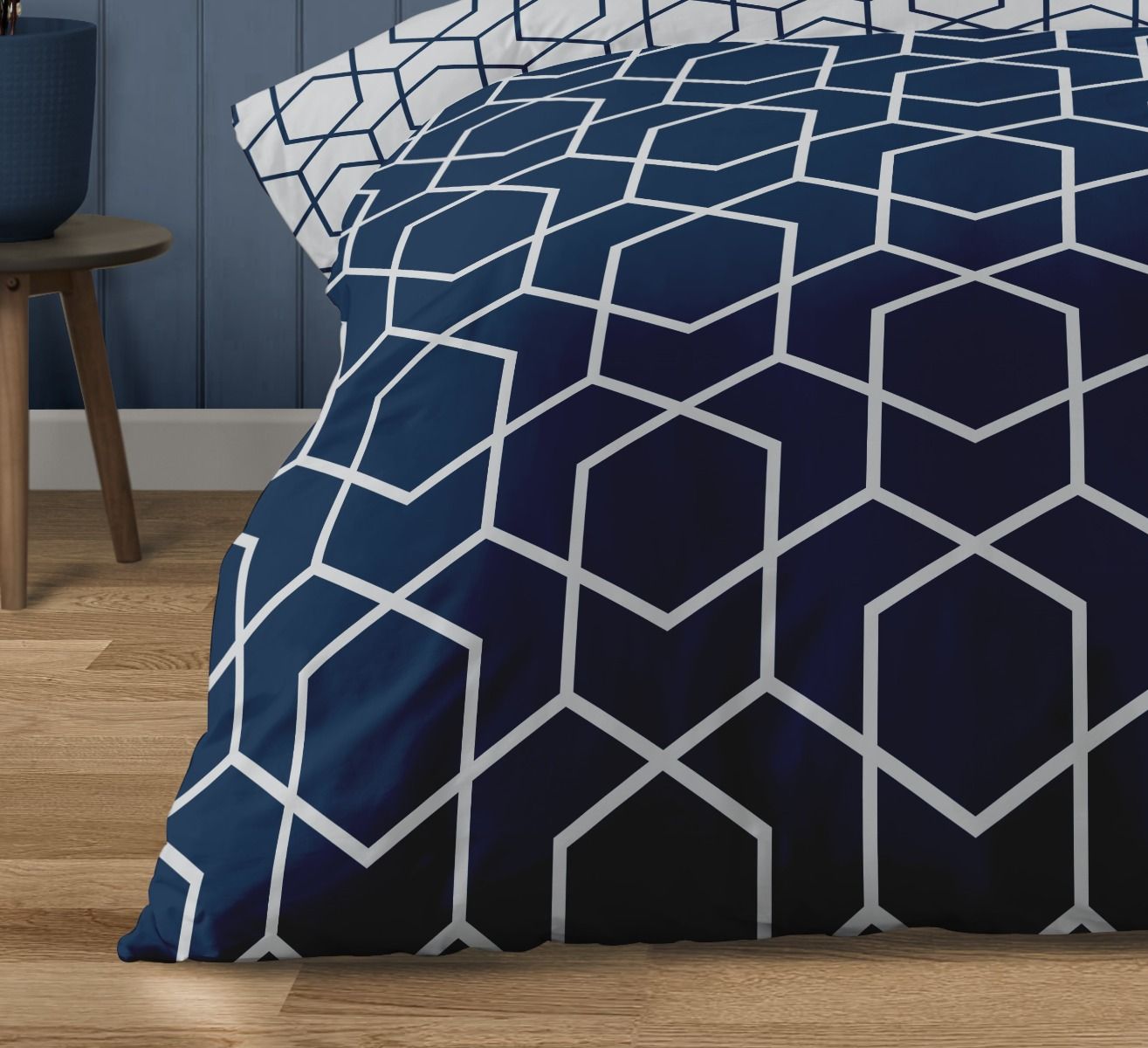 Geo Trellis Navy Cotton Rich Duvet Set