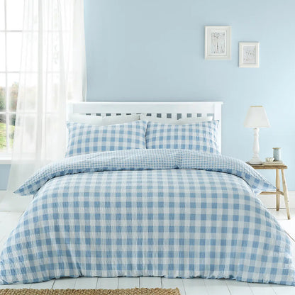 Seersucker Gingham Check  Duvet Cover Set