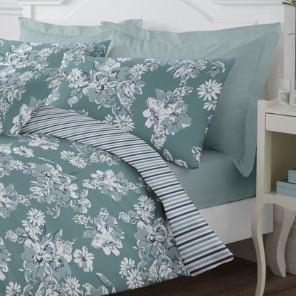 Anemone Teal Cotton Rich Duvet Set