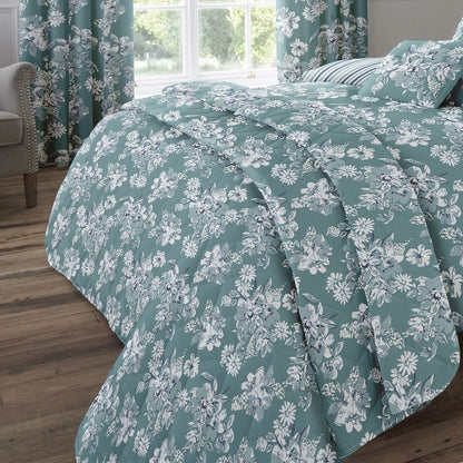 Anemone Teal Cotton Rich Duvet Set