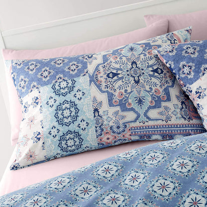 Boho Patchwork Blue Duvet Set