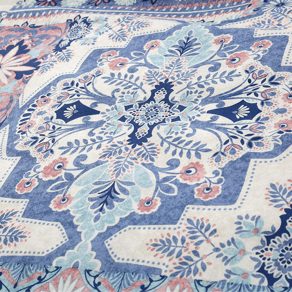 Boho Patchwork Blue Duvet Set