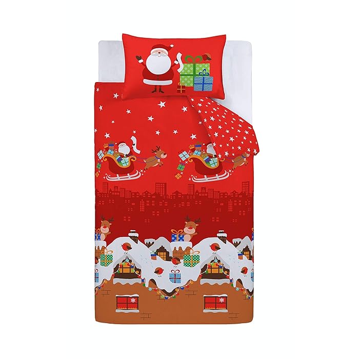 Santa's Christmas Single Duvet Cover Set