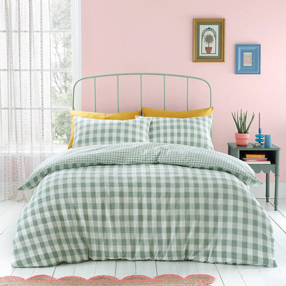 Seersucker Gingham Check  Duvet Cover Set