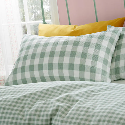 Seersucker Gingham Check  Duvet Cover Set