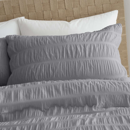 Seersucker Terracotta Single Duvet Set