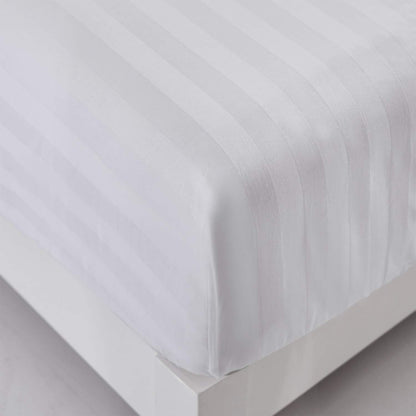 Soft Satin Stripe Fitted Sheet