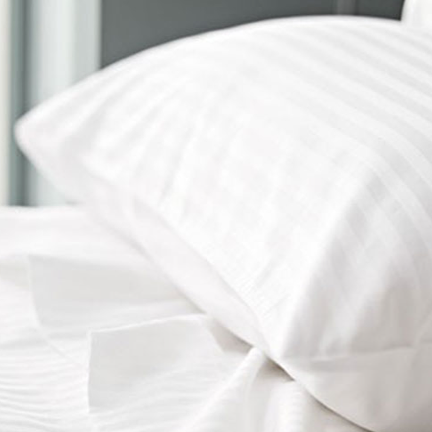 Soft Satin Stripe White Pillowcase