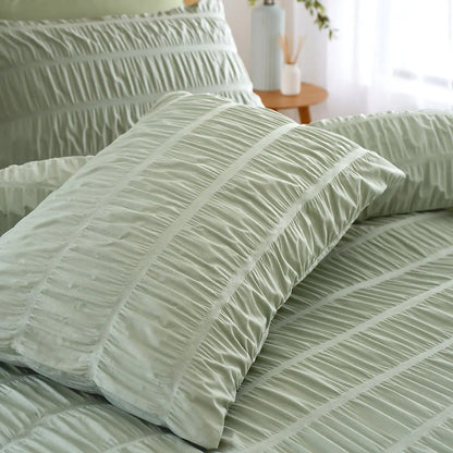 Seersucker Terracotta Single Duvet Set