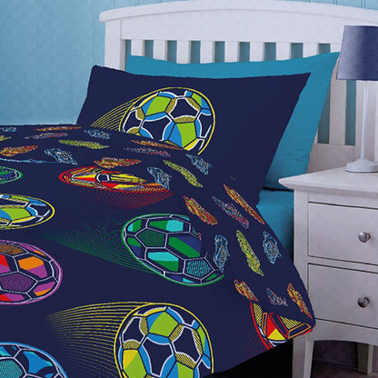 KIDS BRIGHT FOOTBALL NAVY Duvet Cover Set