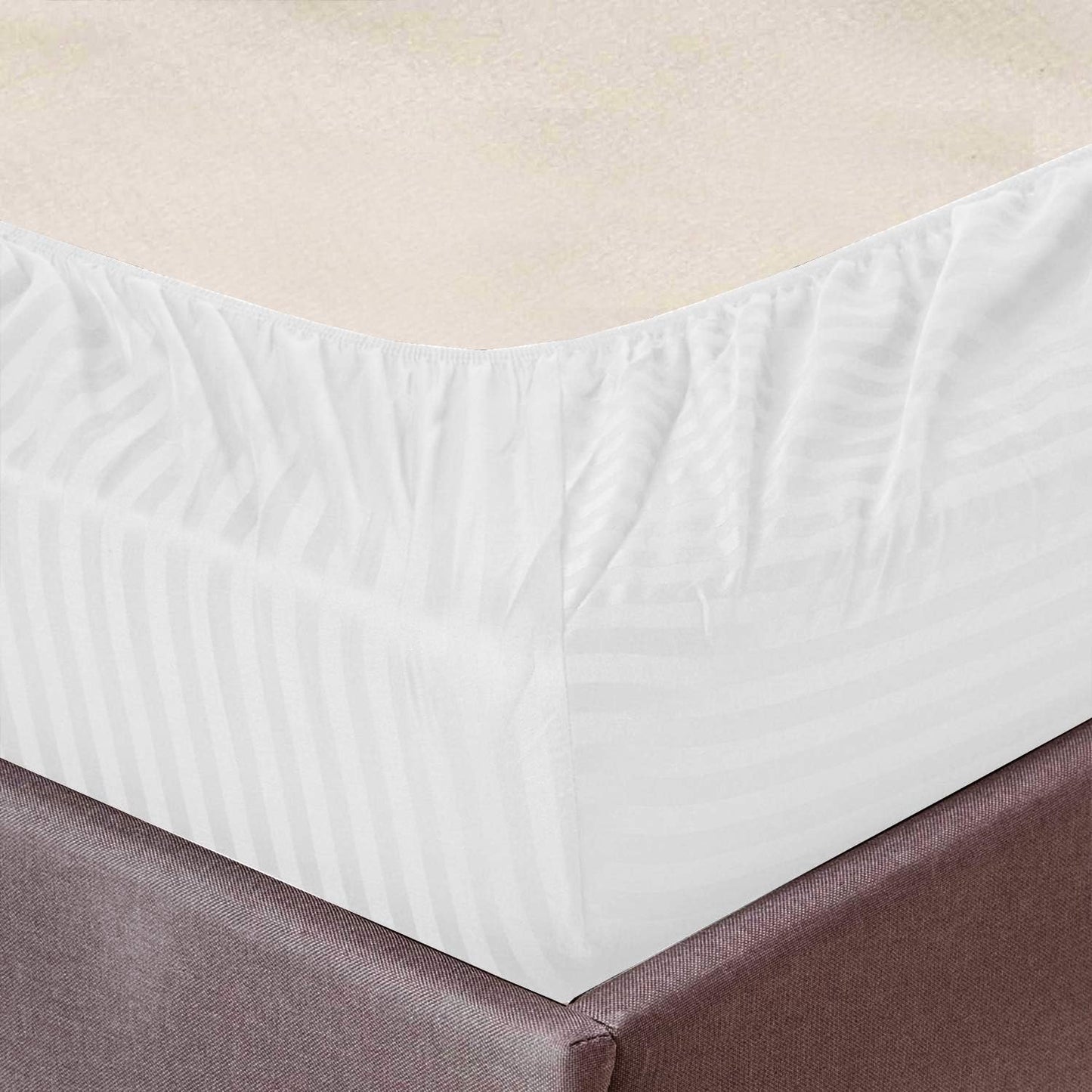 Soft Satin Stripe Fitted Sheet