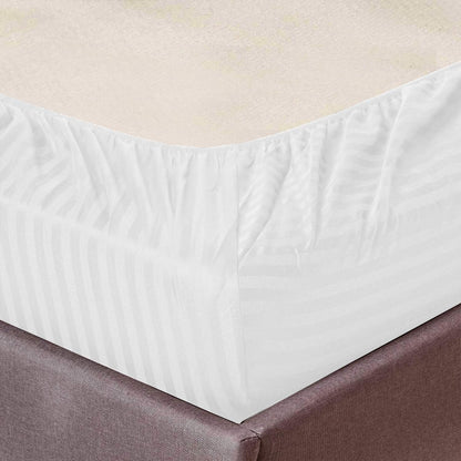 Soft Satin Stripe Fitted Sheet