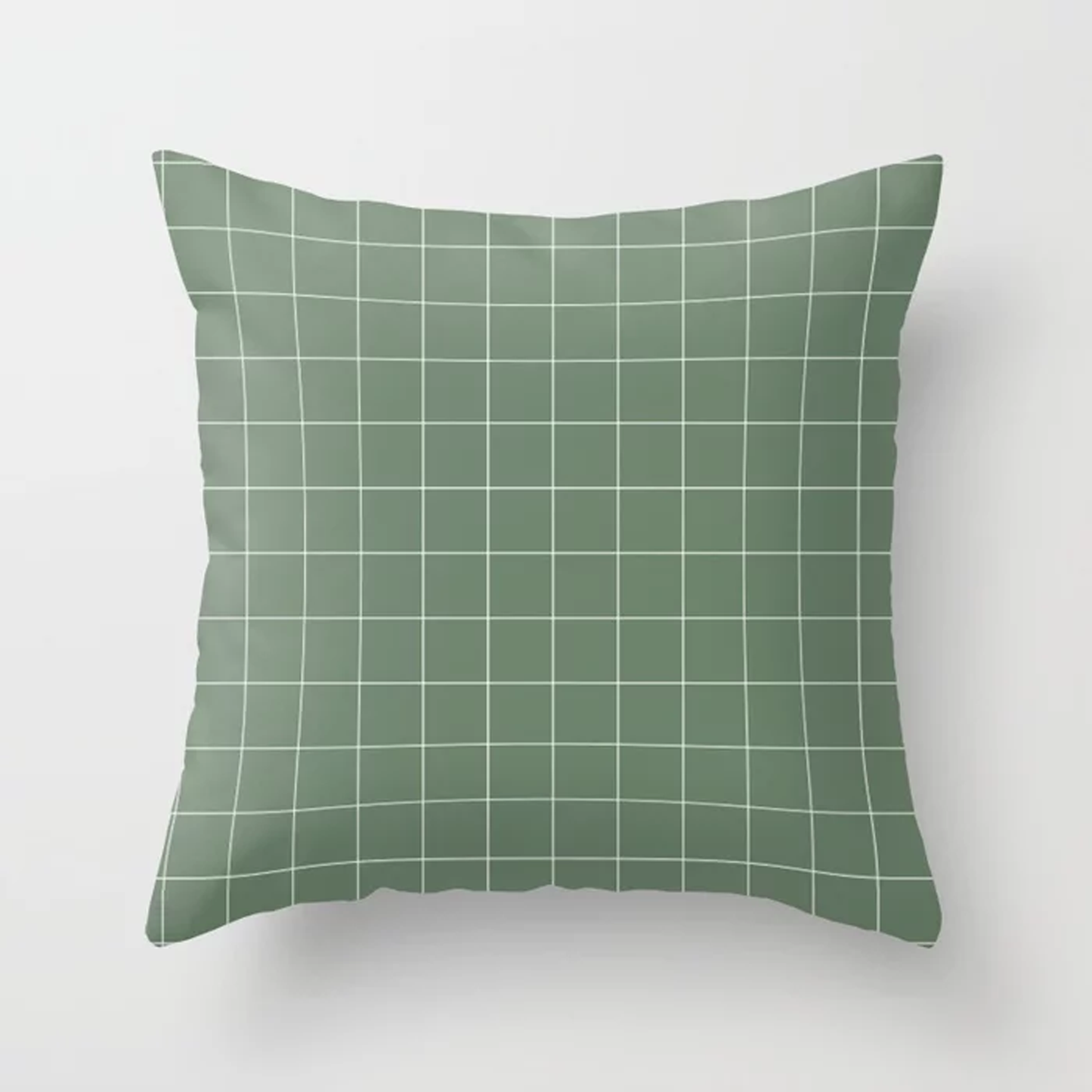 Green Woven Check Square Pillowcase (60x63 cm)