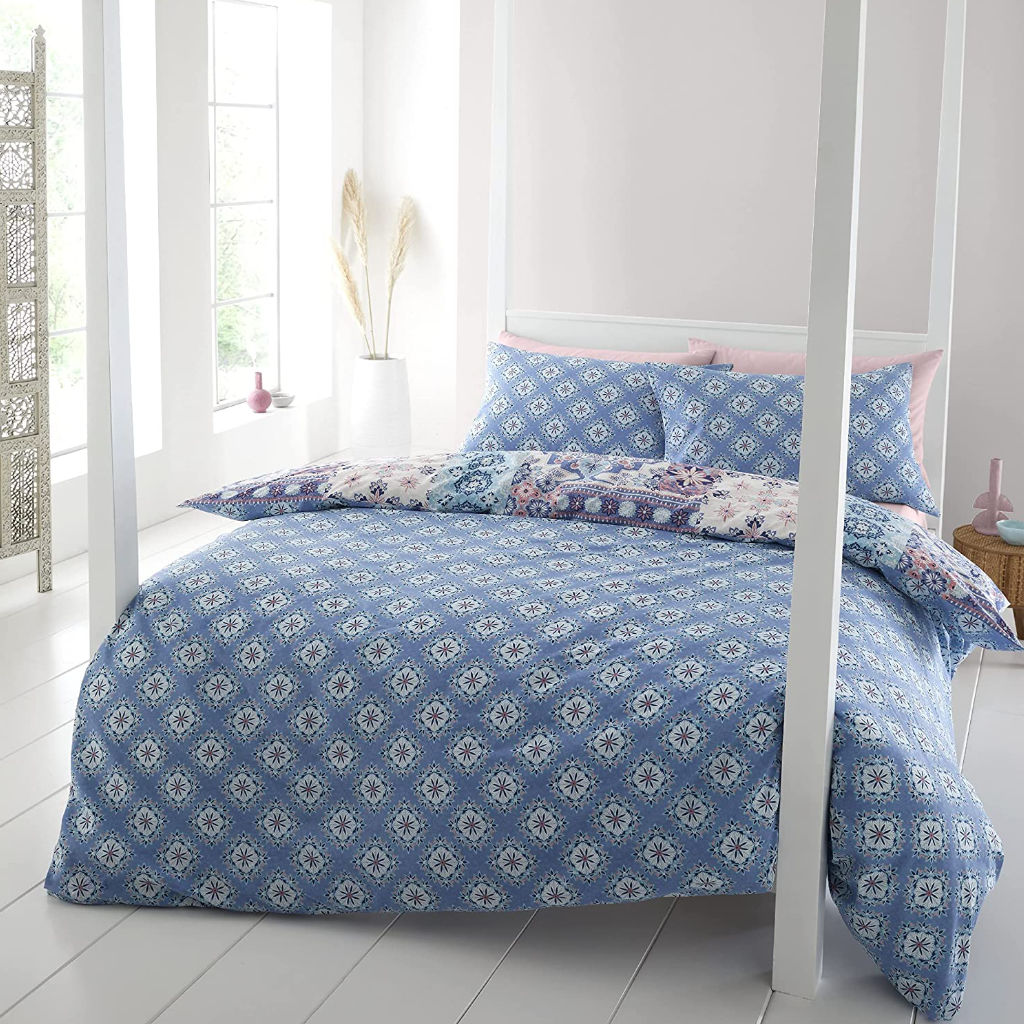 BOHO PATCHWORK BLUE COMFORTER