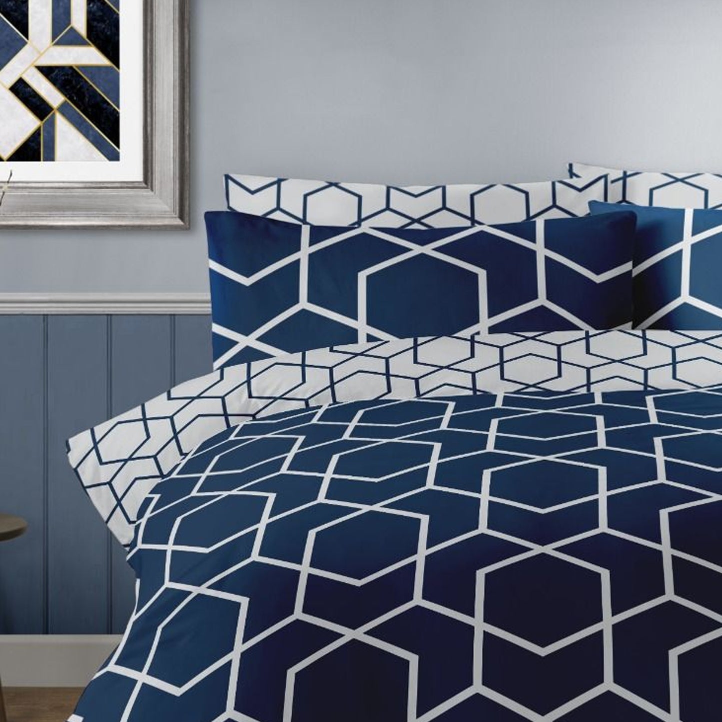 Geo Trellis Navy Bed Sheet Set