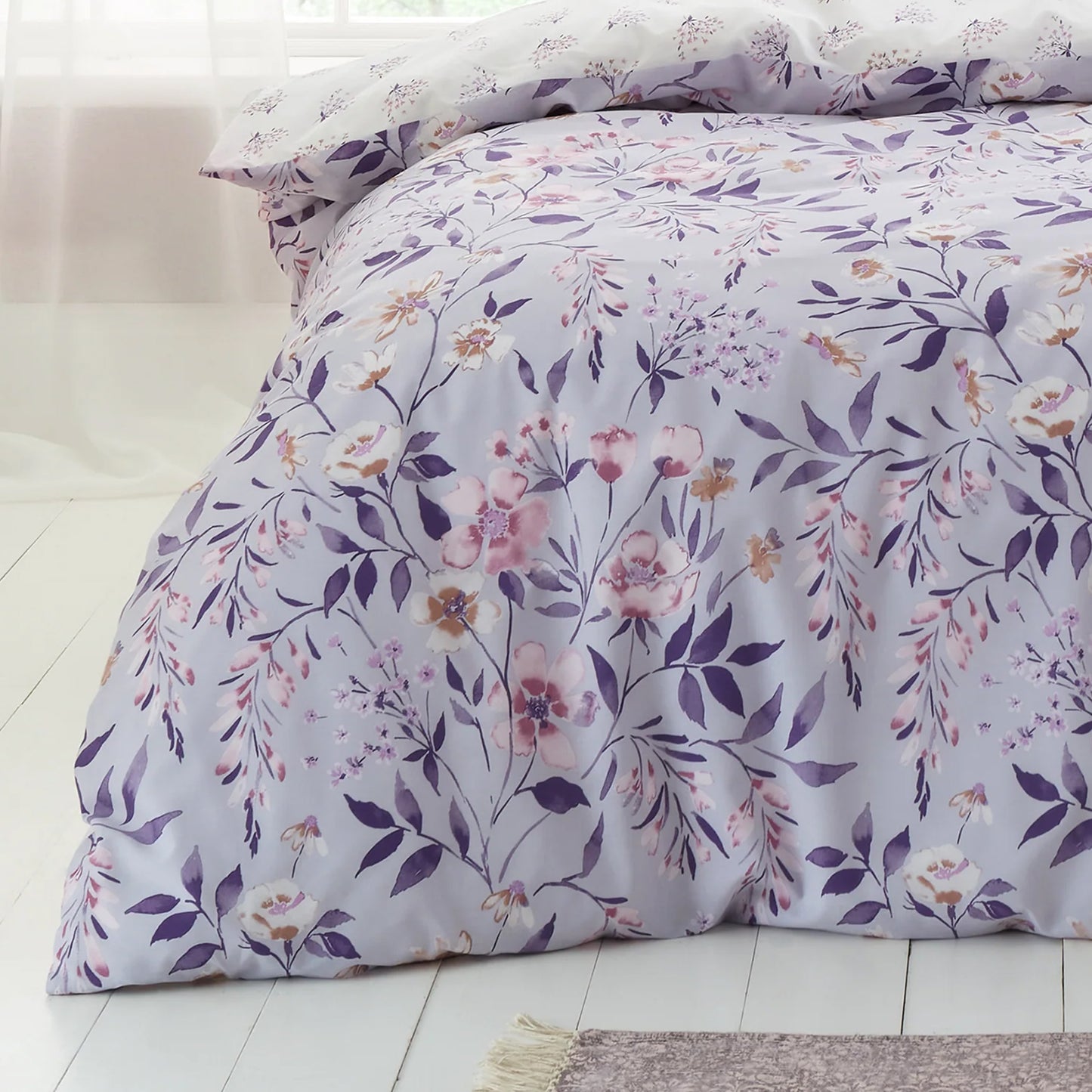 Isadora Floral Lilac Bed Sheet Set