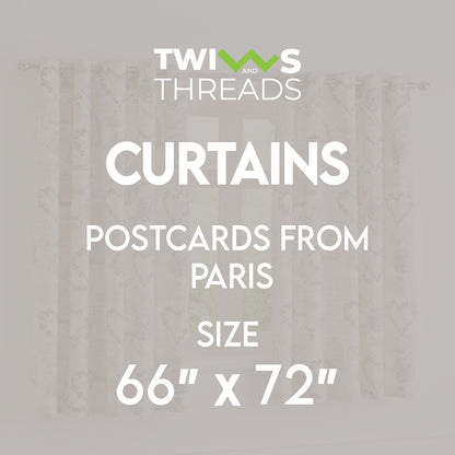 Postcards From Paris Eyelet Curtains