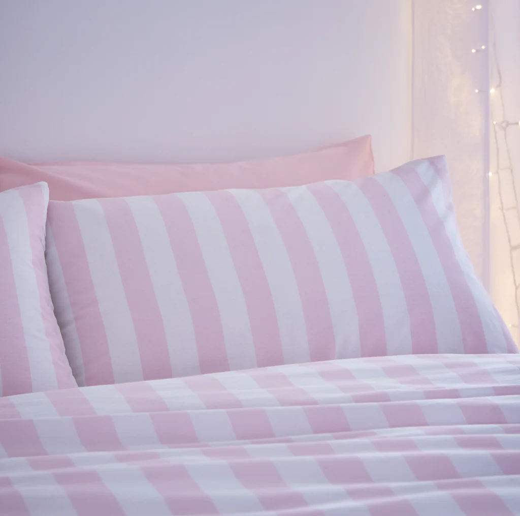 Stripe Pink Duvet Cover Set