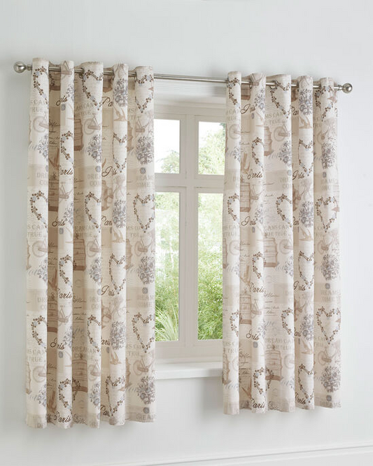 Postcards From Paris Eyelet Curtains