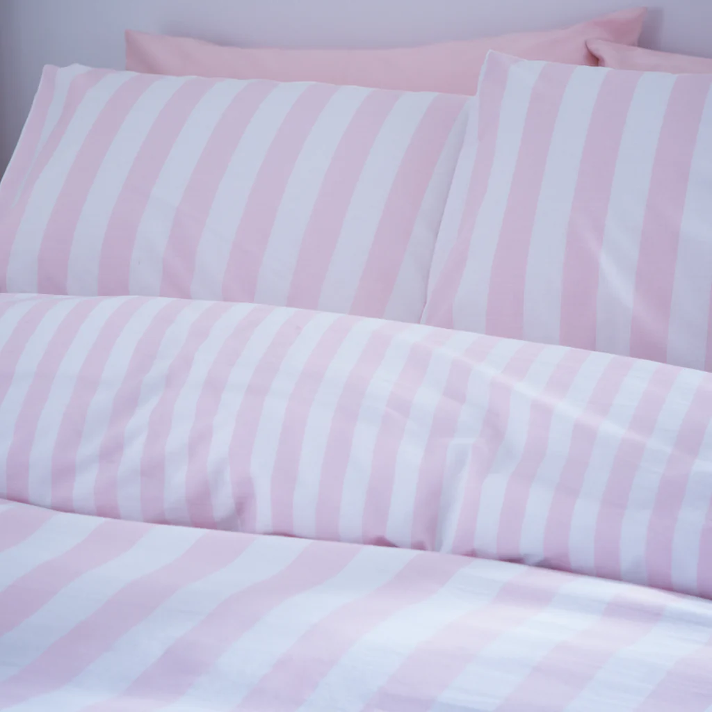 Stripe Pink Duvet Cover Set