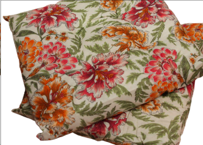 Multicolor Flowers Digital Printed Canvas Cotton Square Cushion / 4 Stitches Chair Cushions