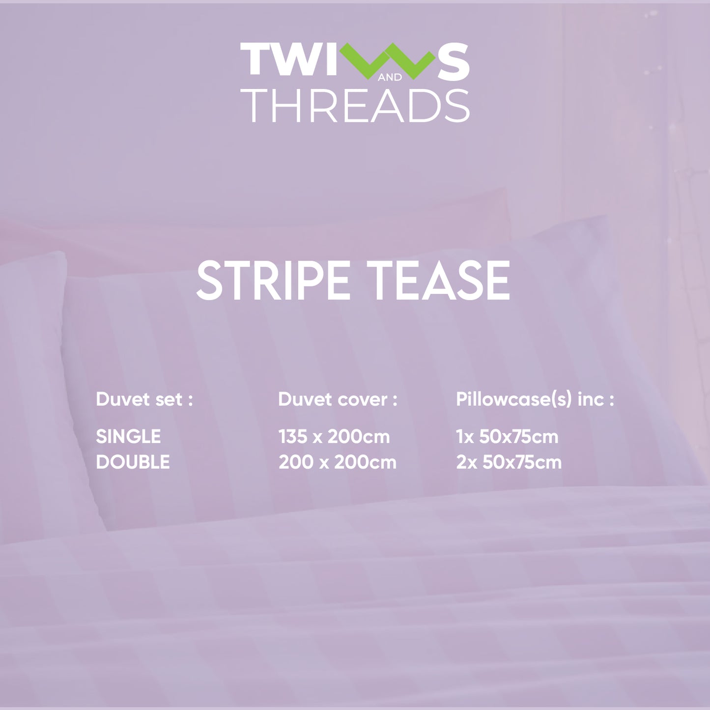 Stripe Pink Duvet Cover Set