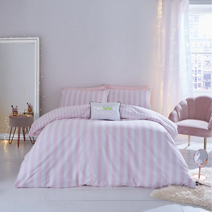 Stripe Pink Duvet Cover Set