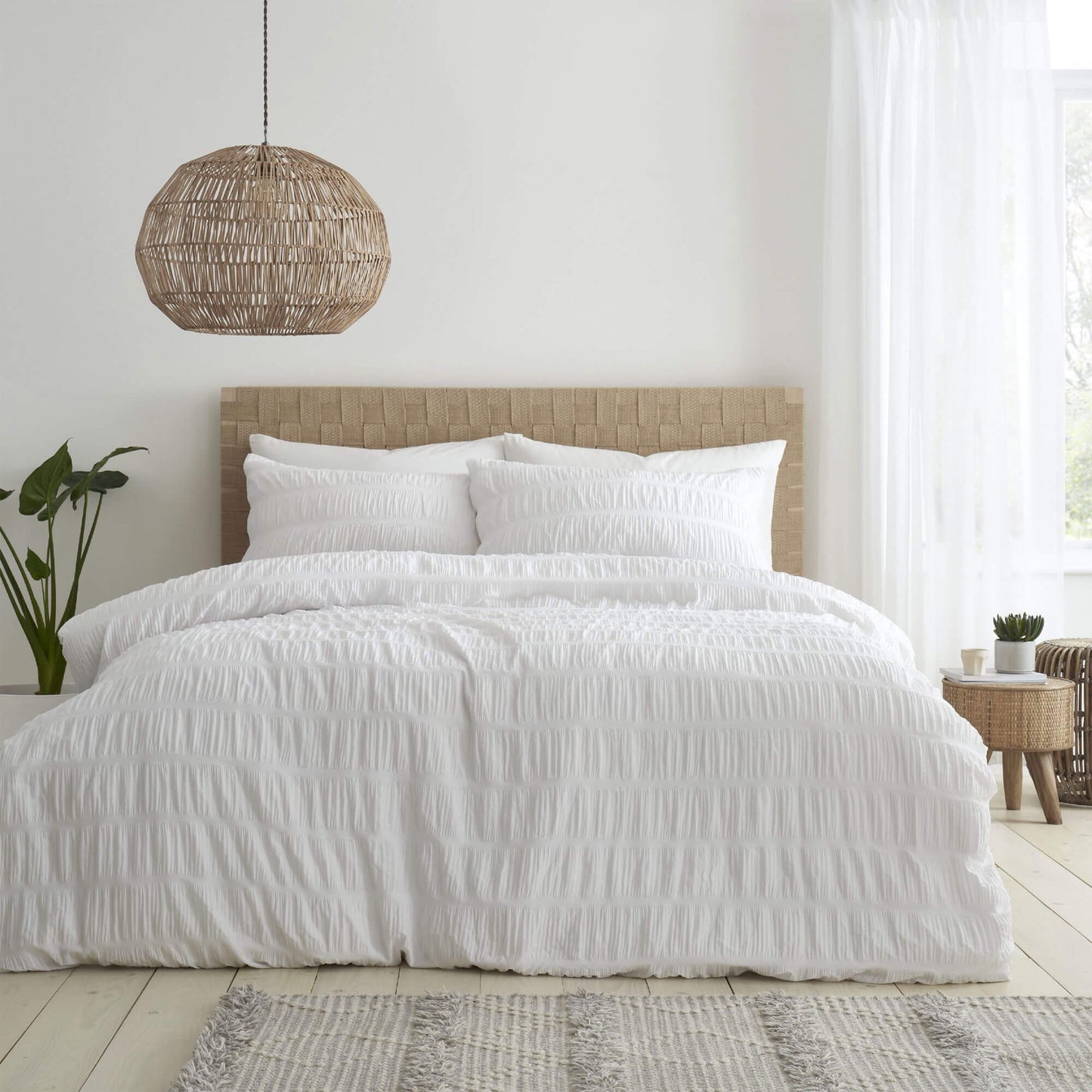 Seersucker Terracotta Single Duvet Set