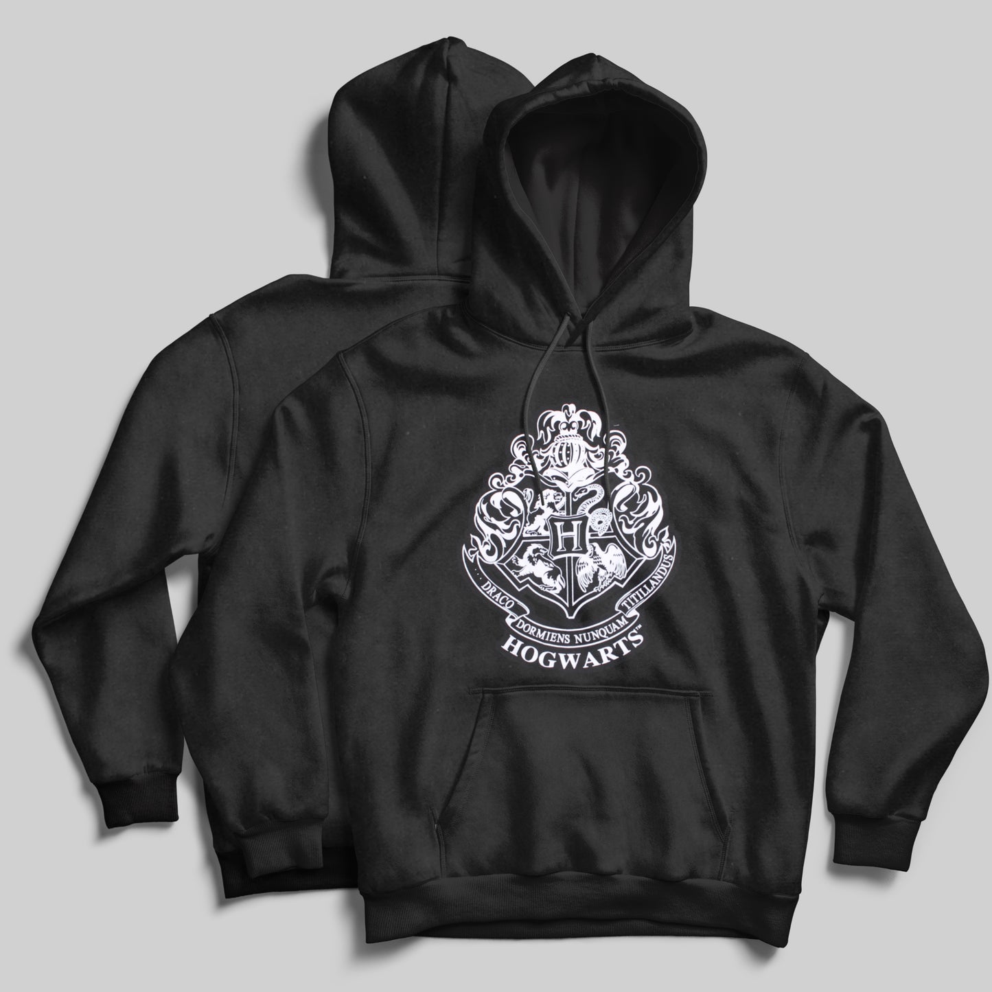 HARRY POTTER HOGWARTS CREST HOODIE - BLACK