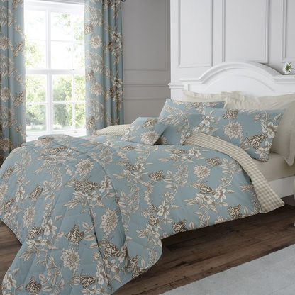 Butterfly Meadow Duck Egg Cotton - B 800 - Duvet Cover Set