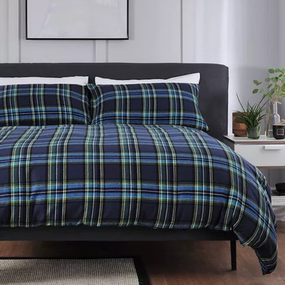 Willington Blue Tartan Brushed - B 500 - Duvet Cover Set - 100%Cotton